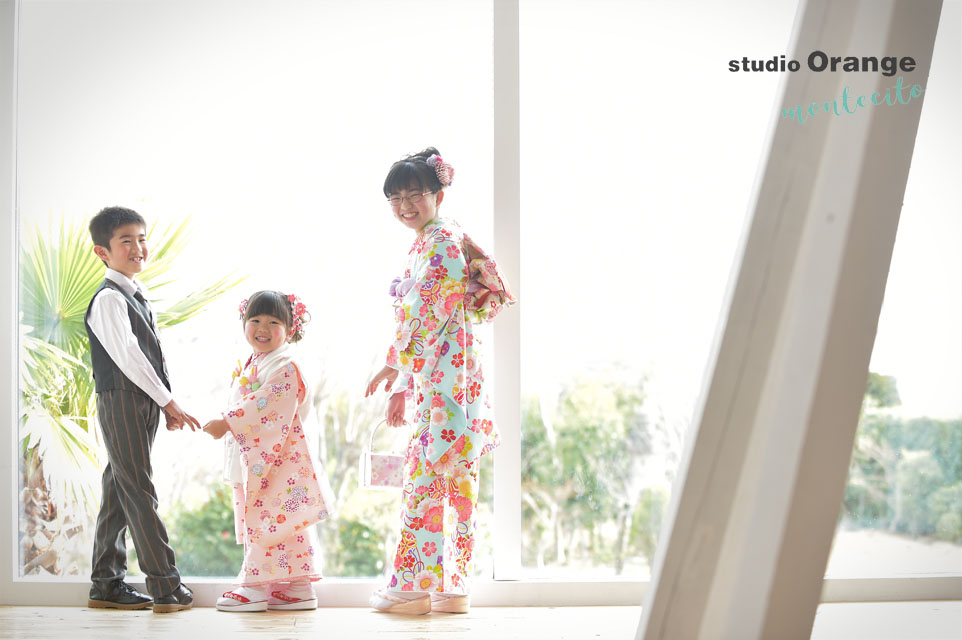 3才の七五三は10才のお姉ちゃんも着物で