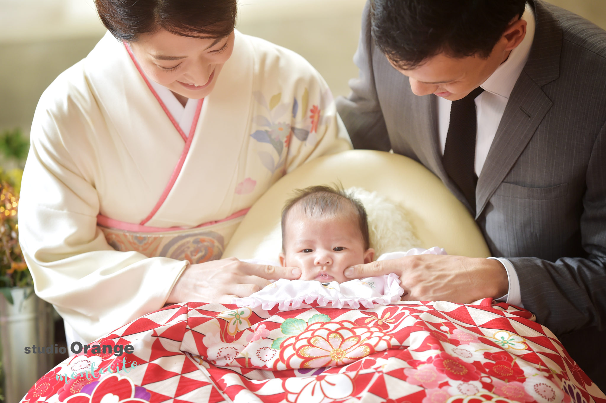 川西市から２ヶ月の女の子のお宮参り撮影