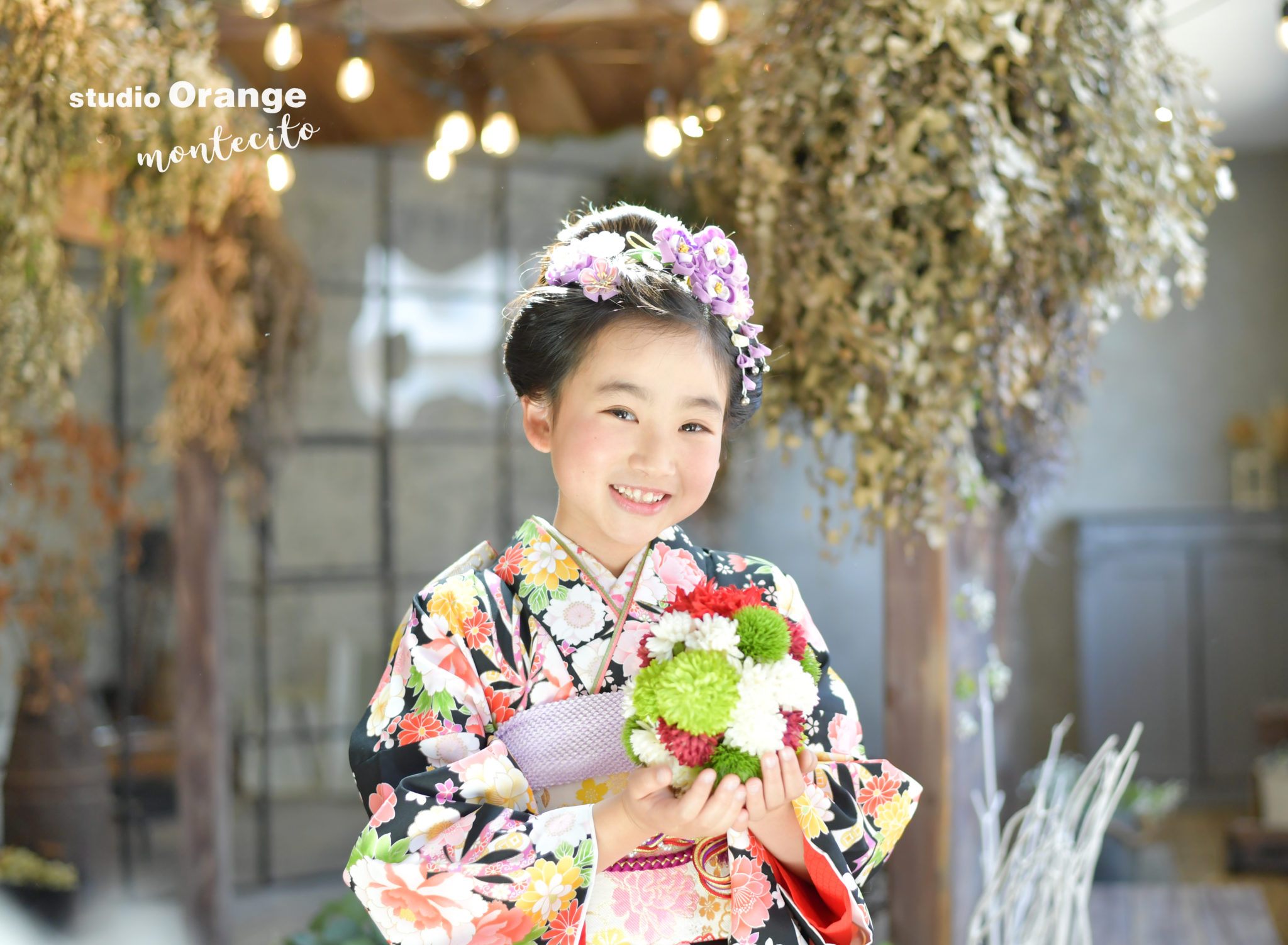 神戸市より日本髪がよく似合う女の子、１０歳の記念撮影