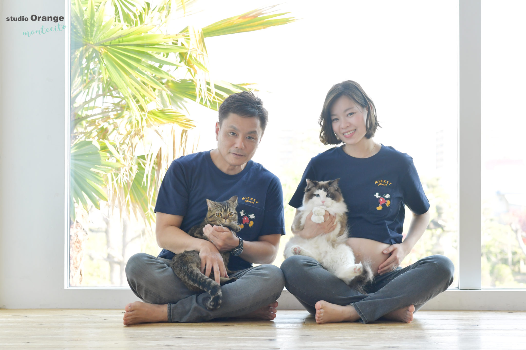 宝塚市より猫ちゃんと一緒にマタニティ撮影