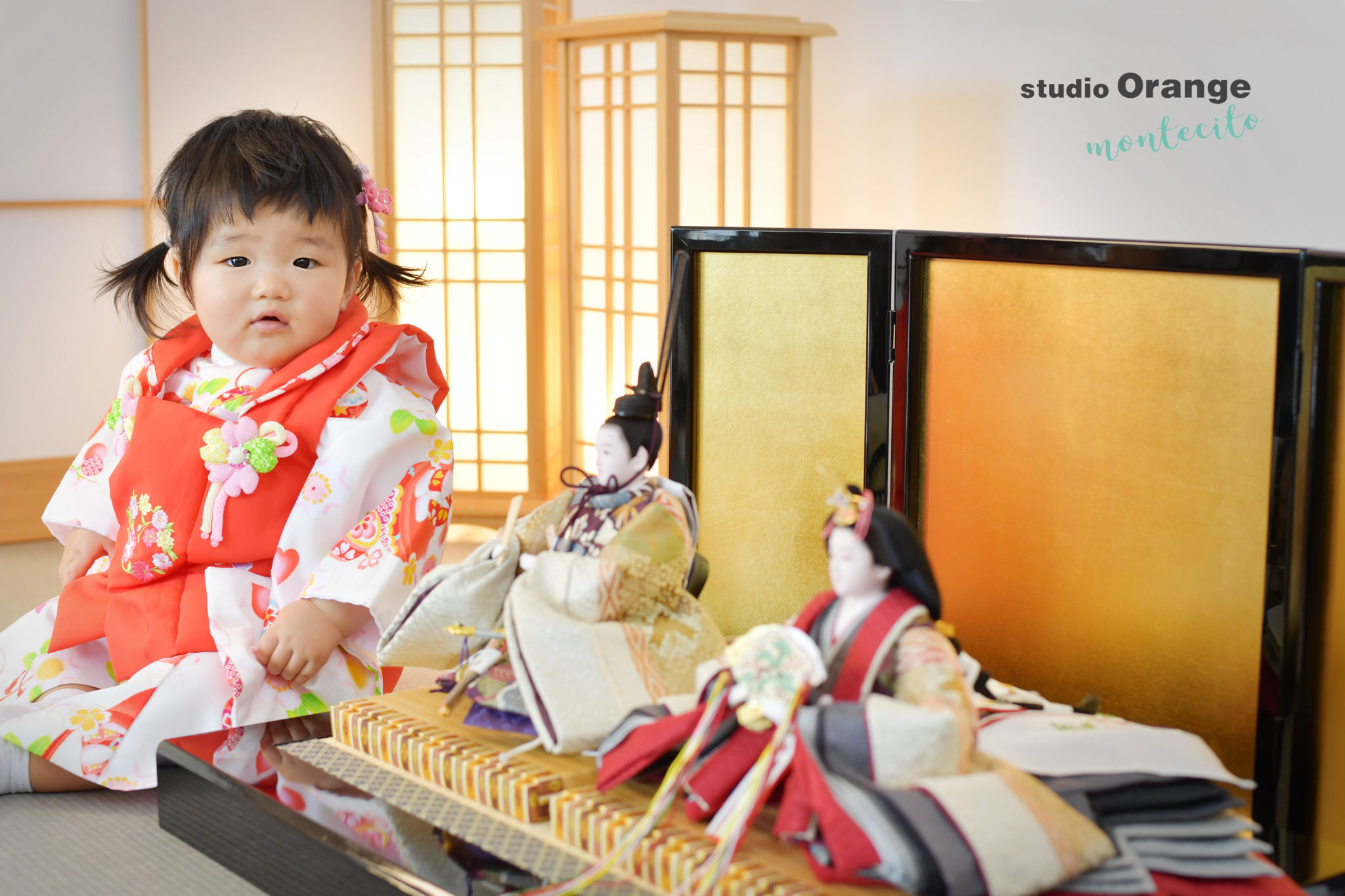豊中市からお持ち込みのお雛様と１歳女の子の桃の節句撮影