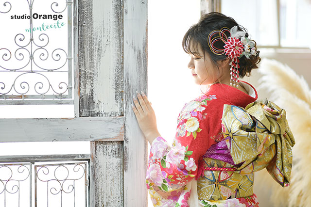 伊丹市よりお持ち込みの振袖で成人撮影