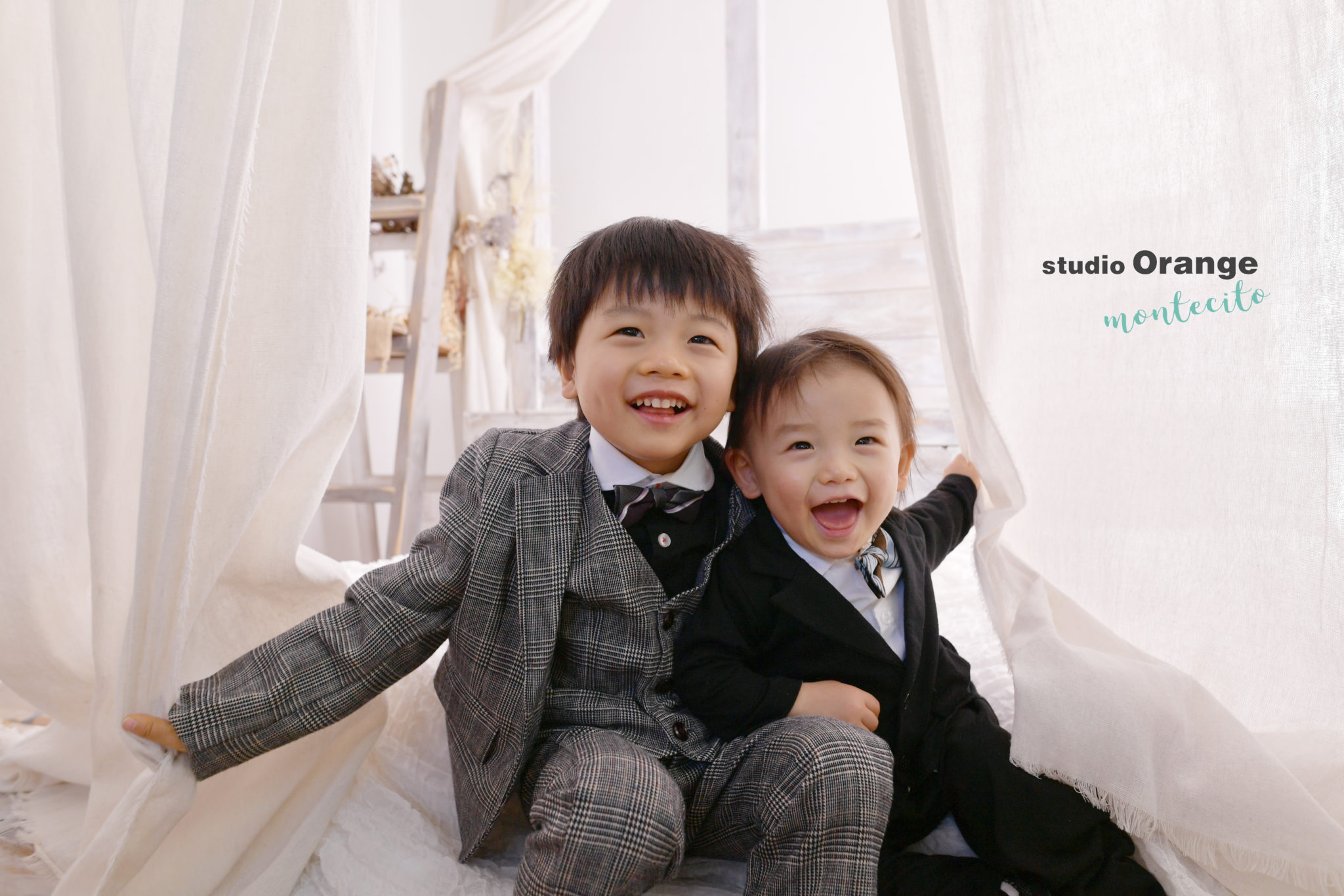 １歳弟くんと一緒に５歳の七五三撮影