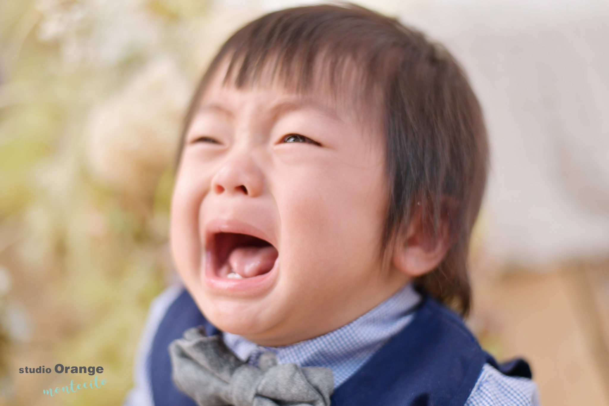 泣き顔も撮影します！１歳男の子のバースデー撮影