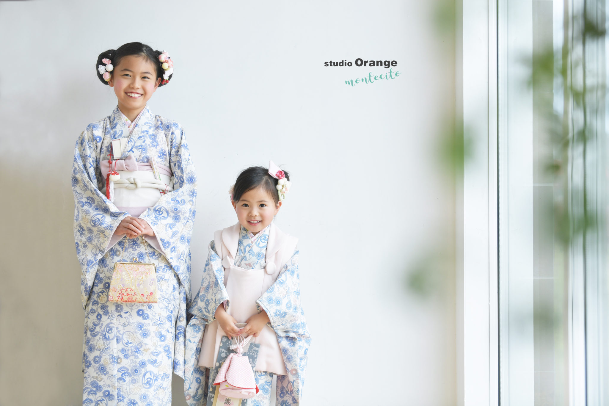 ３歳の七五三フォトでお姉ちゃんとお揃いのオリジナル和装！