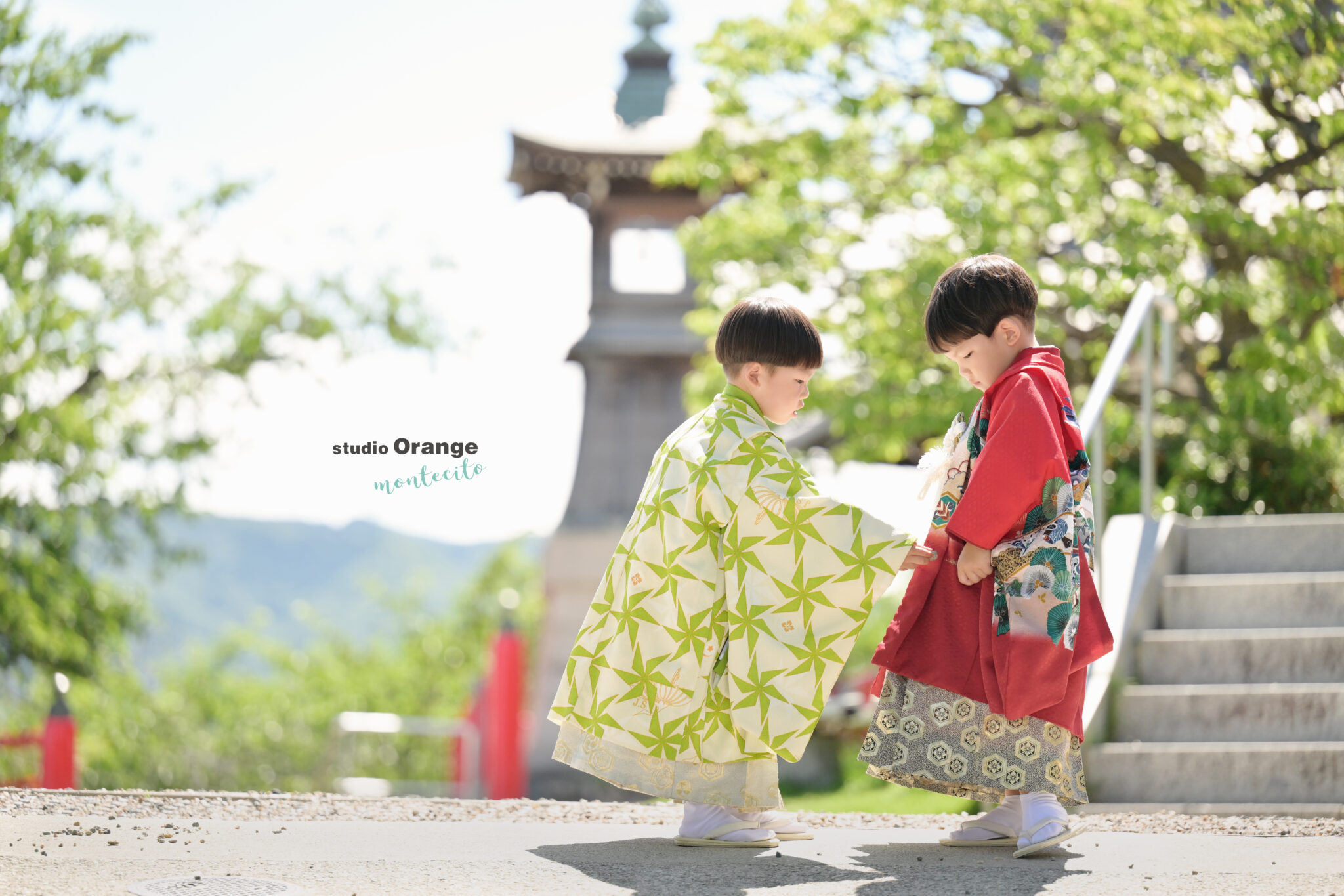 中山寺で双子の七五三出張撮影