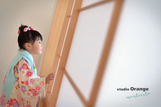 伊丹　フォトスタジオ　３歳女の子　水色の着物