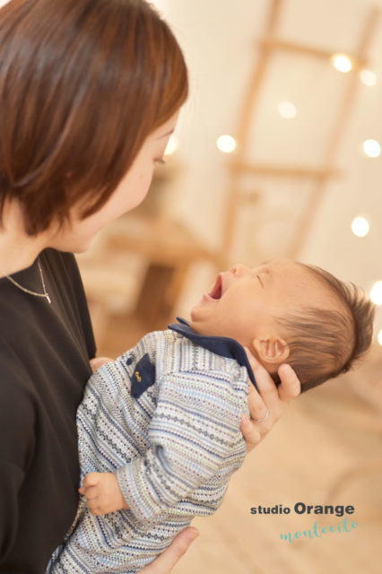 宝塚市　お宮参り　母と子