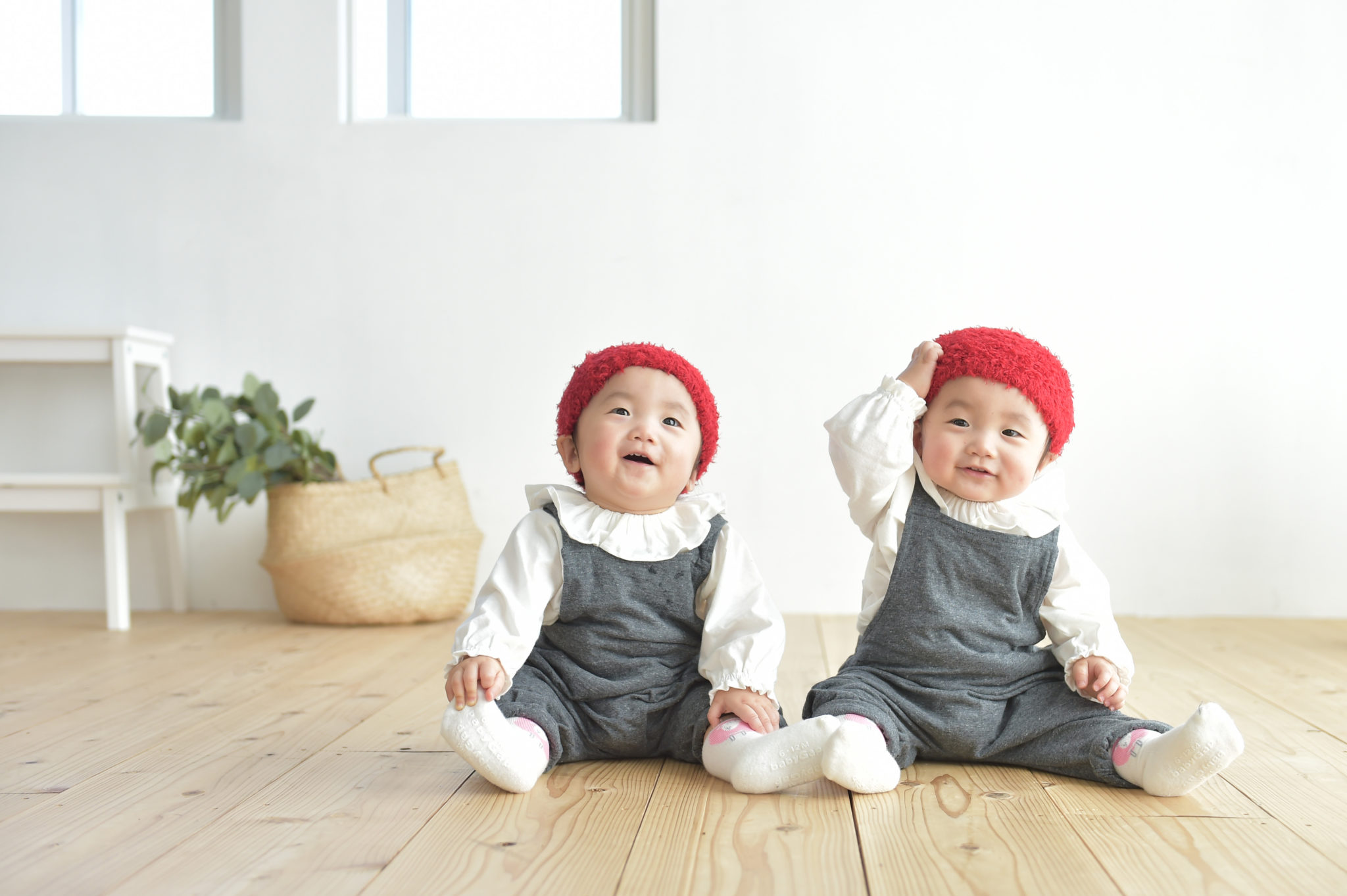 川西市 1歳 双子 バースデーフォト 宝塚市の写真館スタジオオレンジ モンテシート