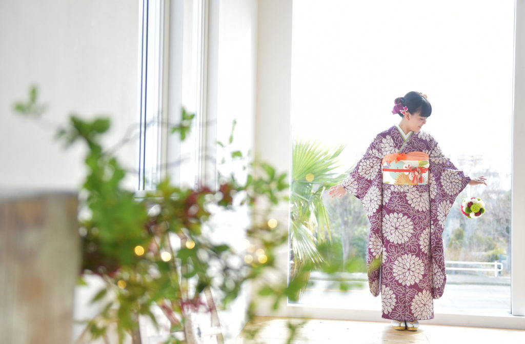 宝塚市 成人記念 紫の振袖