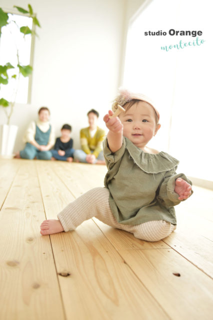 西宮市　お誕生日撮影　1歳　家族写真