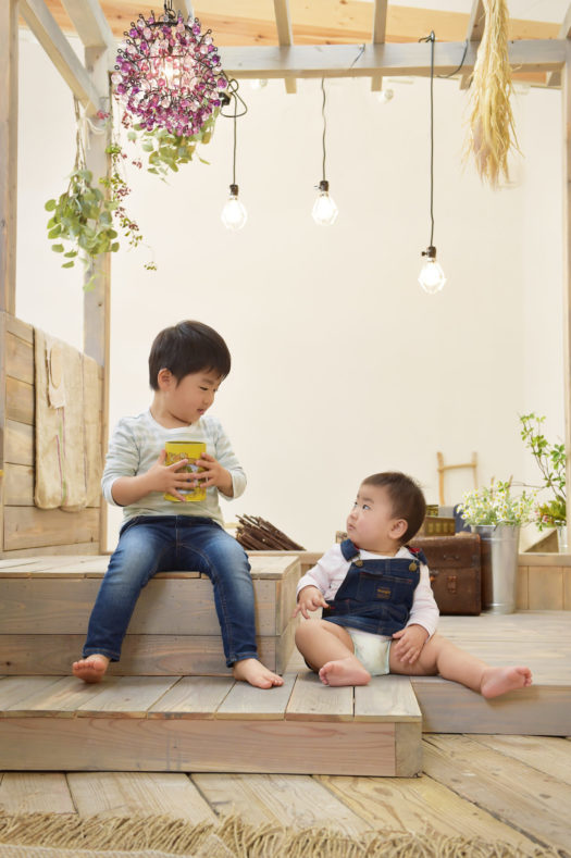 伊丹市　誕生日記念　1歳　兄弟写真