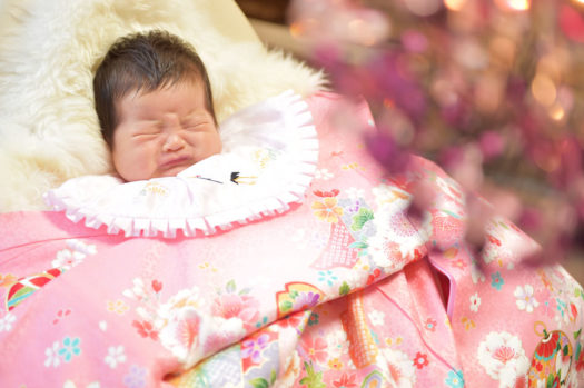 宝塚市　お宮参り　女の子　初着