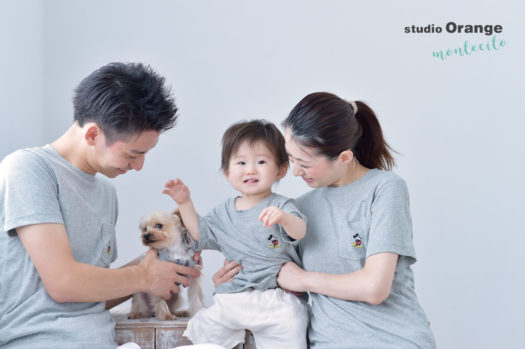 宝塚　1歳　家族写真　バースデーフォト　犬　ペット