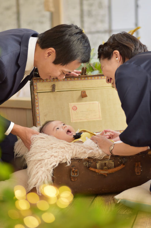 伊丹市　お宮参り　家族写真