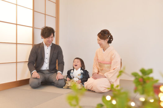 宝塚市　七五三　3歳　家族写真