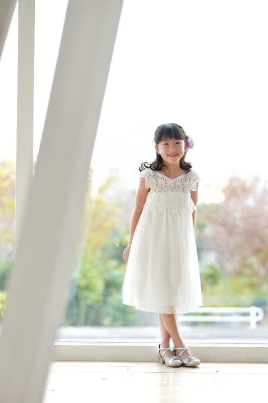 宝塚市　七五三　7歳　白のドレス