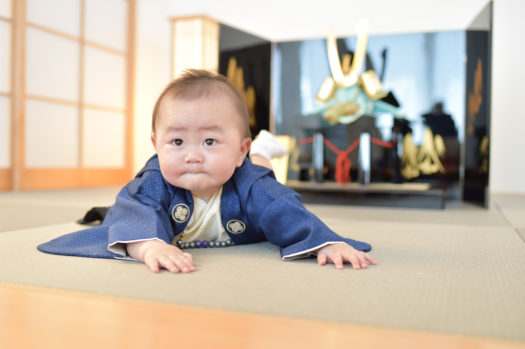 端午の節句　写真撮影　お祝い　自然光