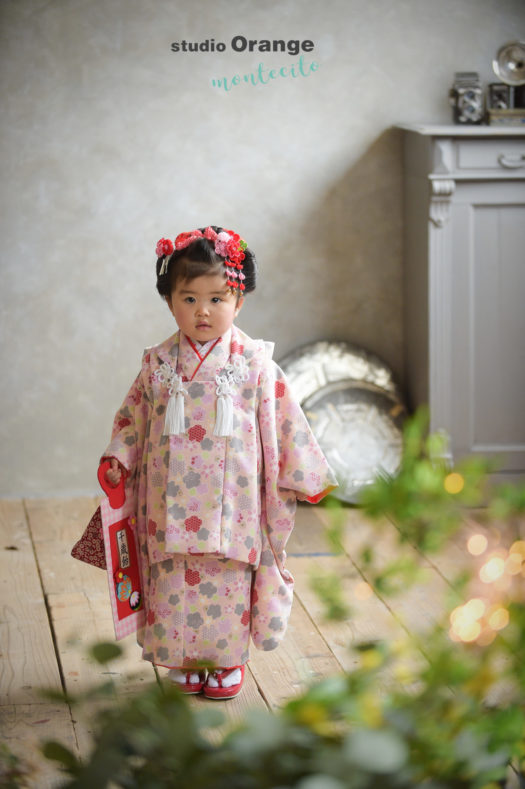 3歳女の子初めての七五三は日本髪 宝塚市の写真館スタジオオレンジ モンテシート