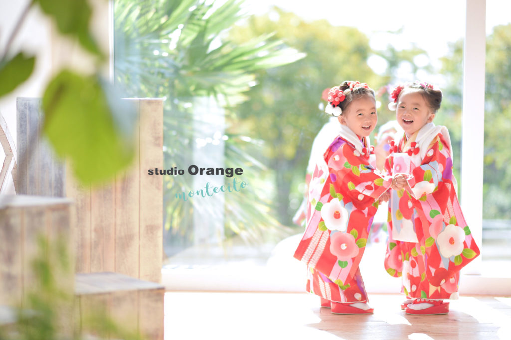 川西市から双子の３歳女の子の七五三撮影 | 宝塚市の写真館スタジオ 