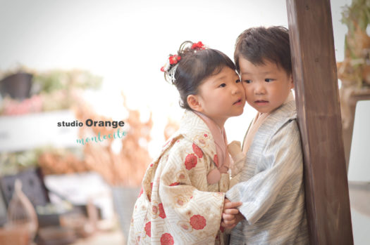 川西市から3歳双子の七五三撮影 | 宝塚市の写真館スタジオ