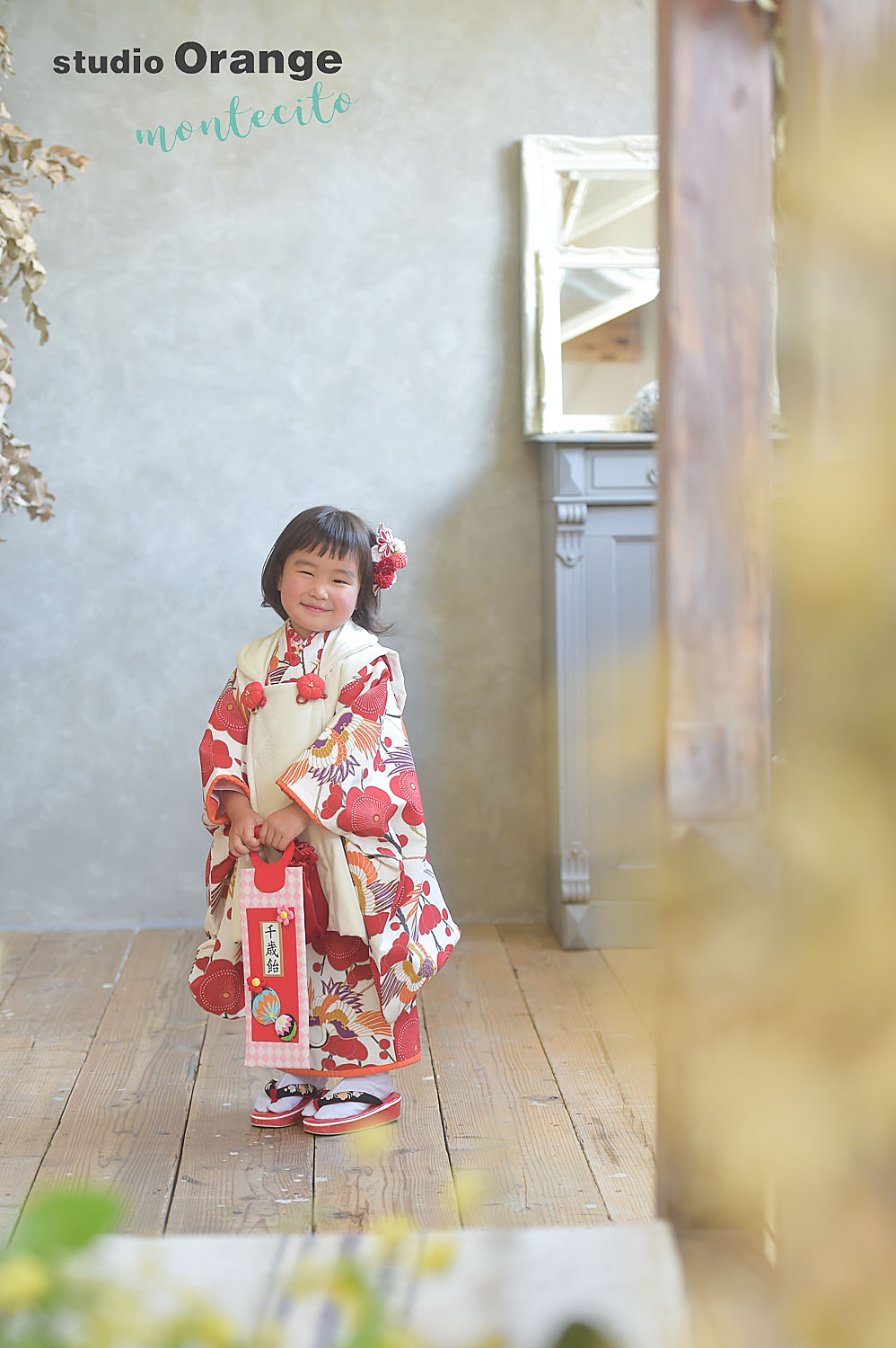 猪名川町 七五三3歳 ボブ 家族全員着物 | 宝塚市の写真館スタジオ 