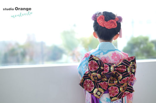 川西市　七五三　7歳女の子　着物　日本髪