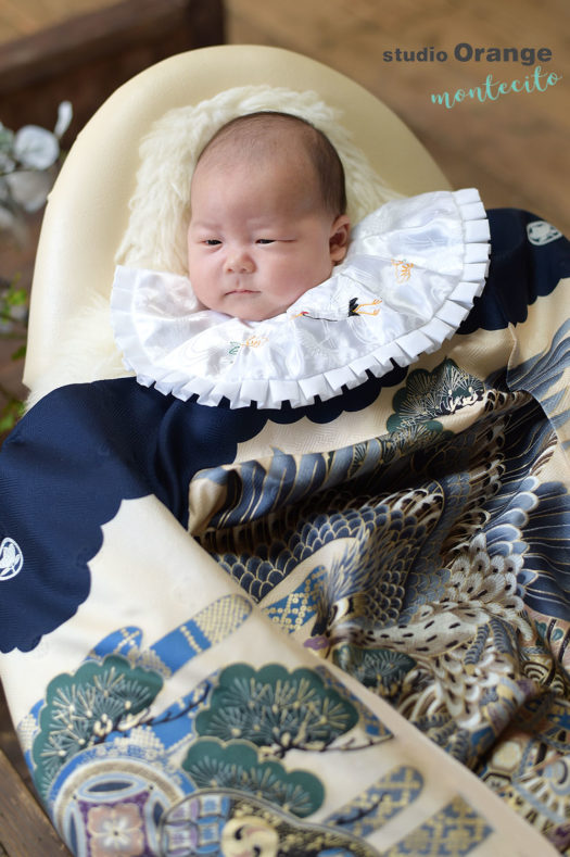 福岡市　お宮参り　生後一ヶ月　男の子　お祝い着