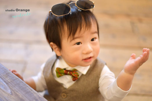 お誕生日　バースデーフォト　男の子　1歳　宝塚市　写真館　スタジオオレンジモンテシート