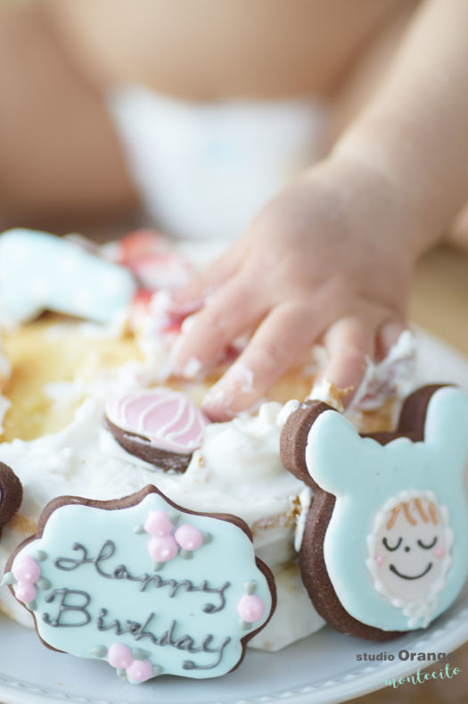 尼崎市　1歳女の子　お誕生日　スマッシュケーキ