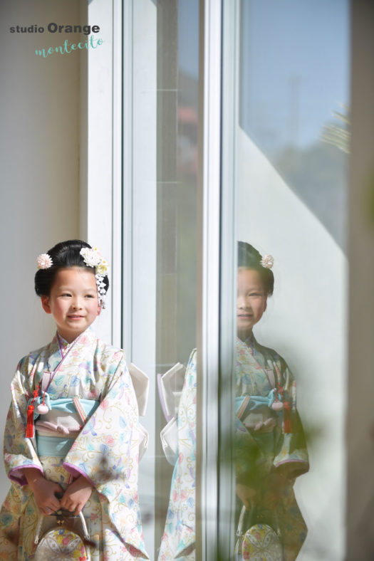 三田市　７歳女の子　スタジオ着物　七五三撮影