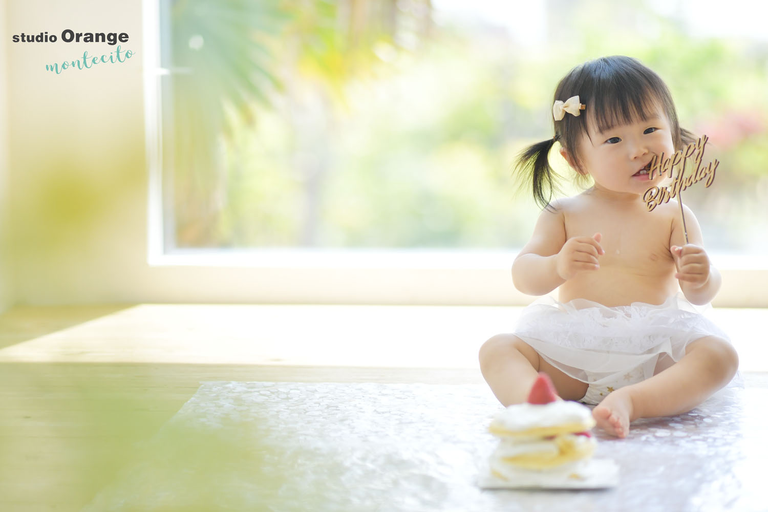 尼崎市　１歳女の子　お誕生日　スマッシュケーキ