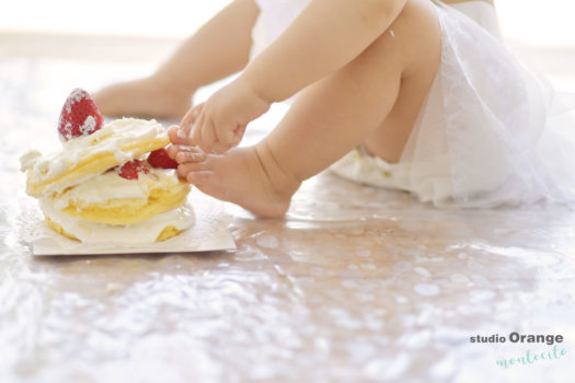 尼崎市　１歳女の子　お誕生日　スマッシュケーキ