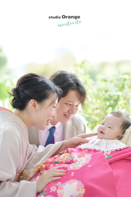 お宮参り　女児　着物　ピンク