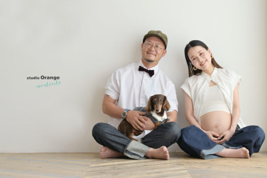 マタニティフォト　ペットと撮影　妊娠７ヶ月