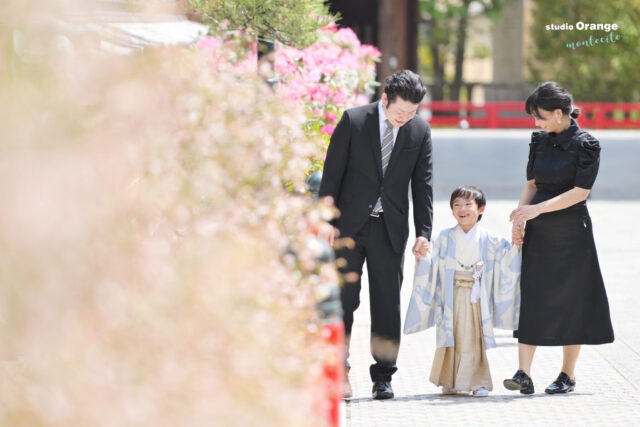 七五三　ロケーション撮影　中山寺　５歳　男の子　レンタル着物