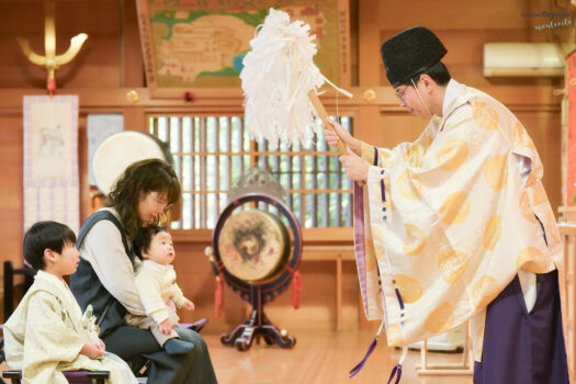 七五三　ロケーション　出張撮影　松尾神社　3歳　男の子