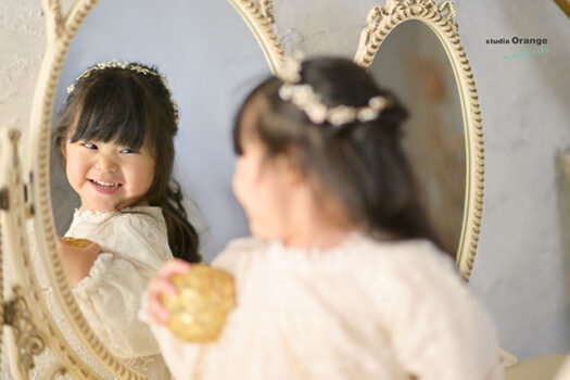 ３歳女の子洋装で七五三撮影