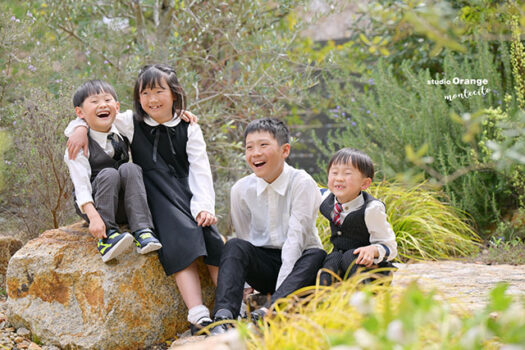 6歳男の子双子の小学校入学撮影
