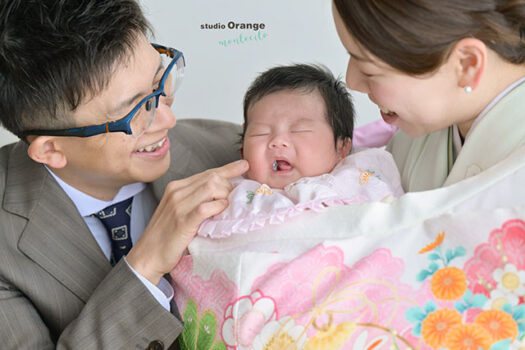 ３ヶ月女の子のお宮参り撮影