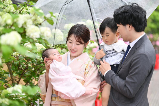 雨の日にお宮参り出張撮影