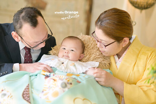 3ヶ月男の子お宮参り撮影