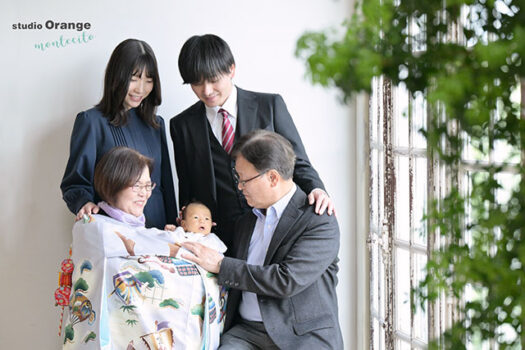 生後1ヶ月男の子お宮参り撮影
