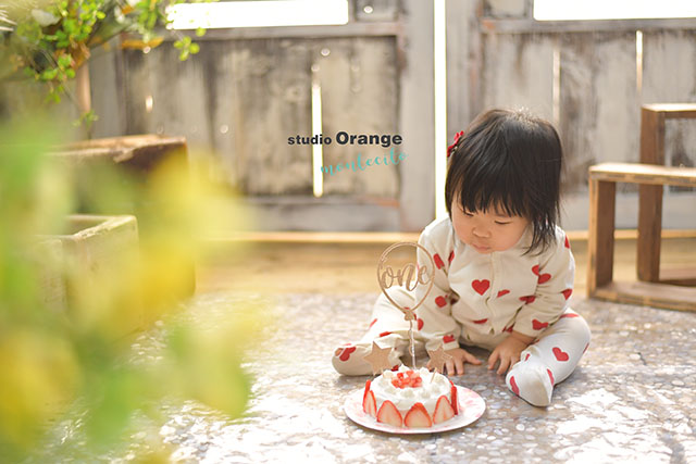 お誕生日撮影でスマッシュケーキ
