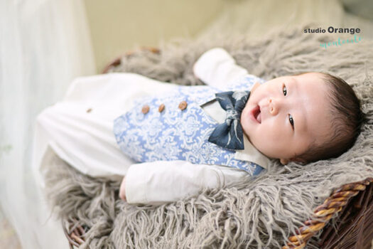 宝塚市生後1ヶ月男の子のお宮参り撮影