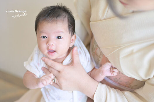 宝塚市生後1ヶ月の男の子お宮参り撮影
