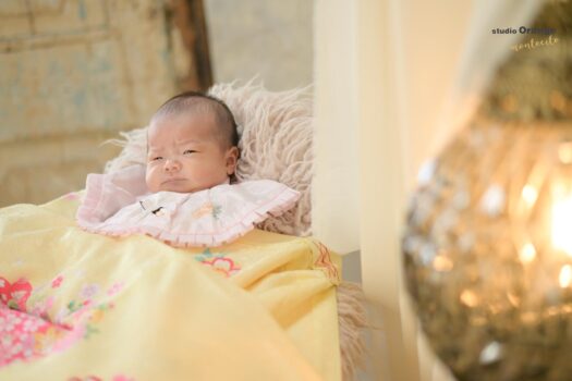 お宮参り　宝塚市写真館　お祝い着