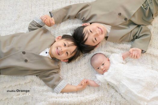 お宮参り撮影　ベビードレス　きょうだい