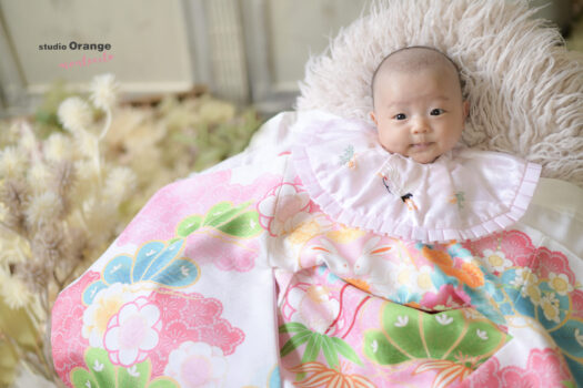 お宮参り撮影　お祝い着　産着　初着　