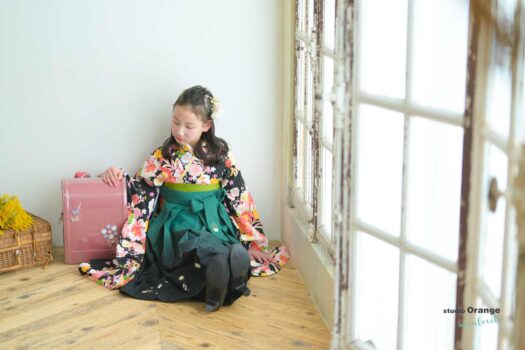 宝塚市写真館　小学校卒業　卒業袴　ランドセルと撮影